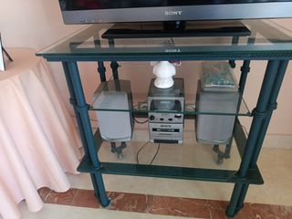 Mueble TV con ruedas patas forja 📺
