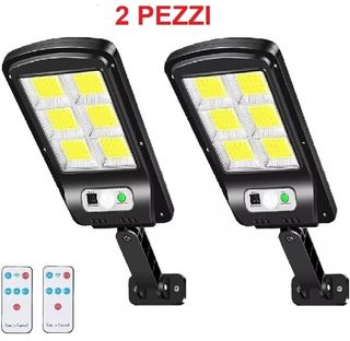 2 Lampioncini Faretti 120 led Solare + Telecomando