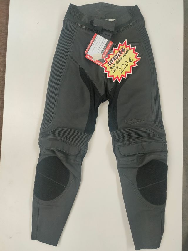 Pantalón cuero moto marca Teknic mujer T36