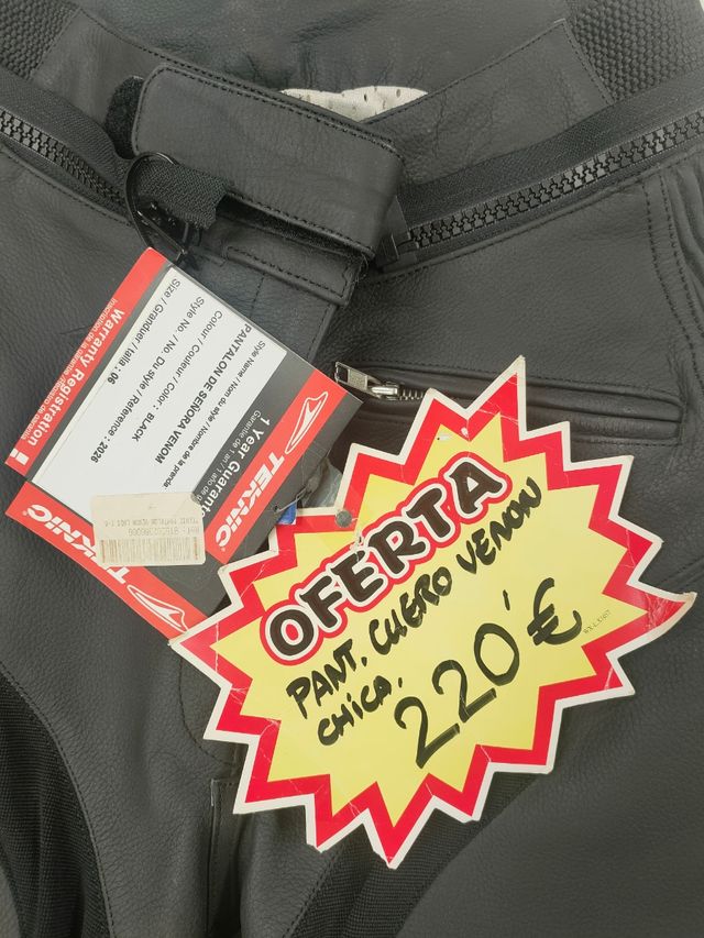 Pantalón cuero moto marca Teknic mujer T36