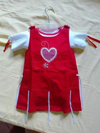 Completo maglietta + abito 9 mesi