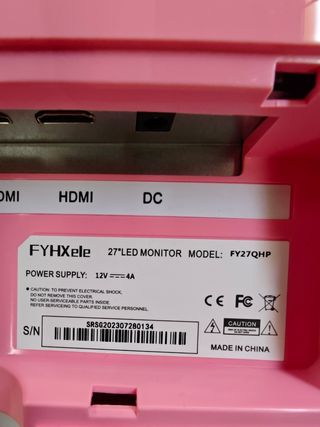FY27QHP Monitor rosa de 27 pulgadas #280134