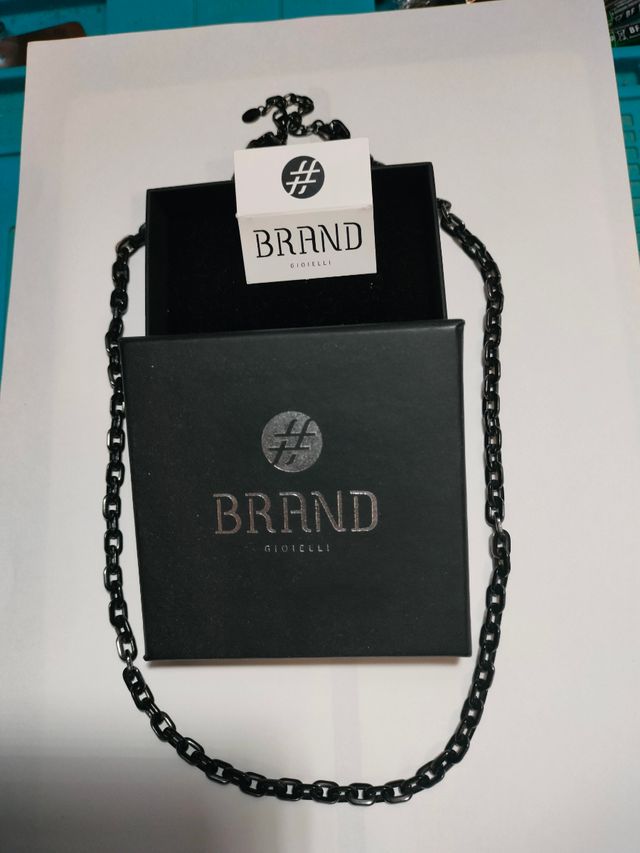 collana brand uomo catena nera