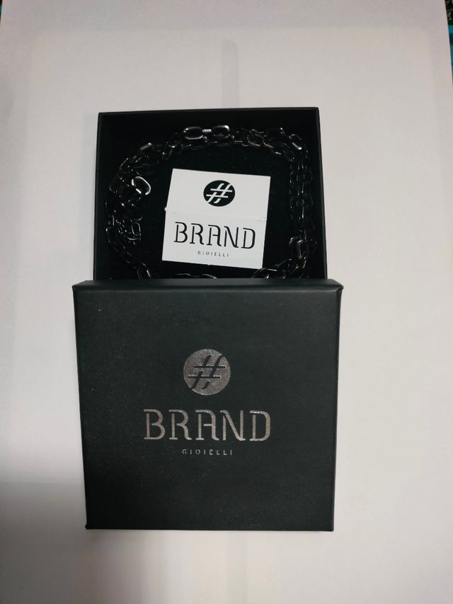 collana brand uomo catena nera