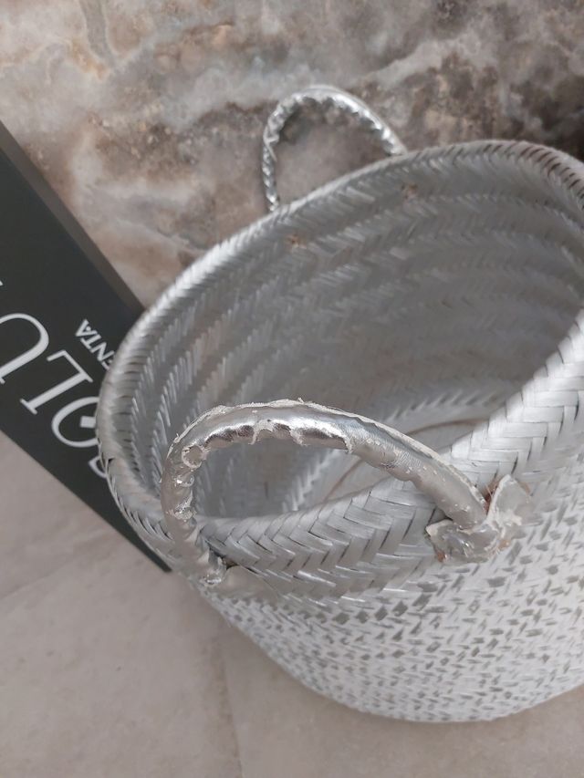 Set 3 cestos plateados