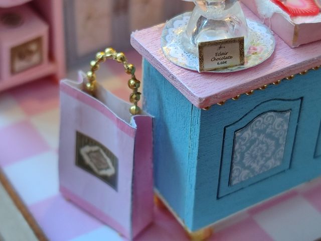 Casa miniatura tienda dulces pastel casita muñecas