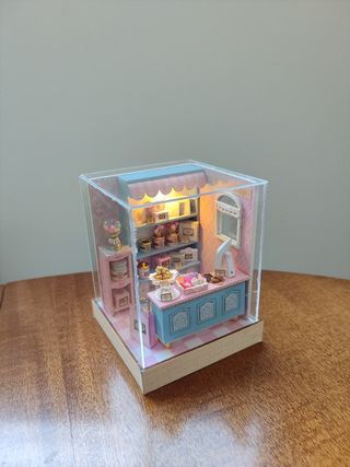 Casa miniatura tienda dulces pastel casita muñecas