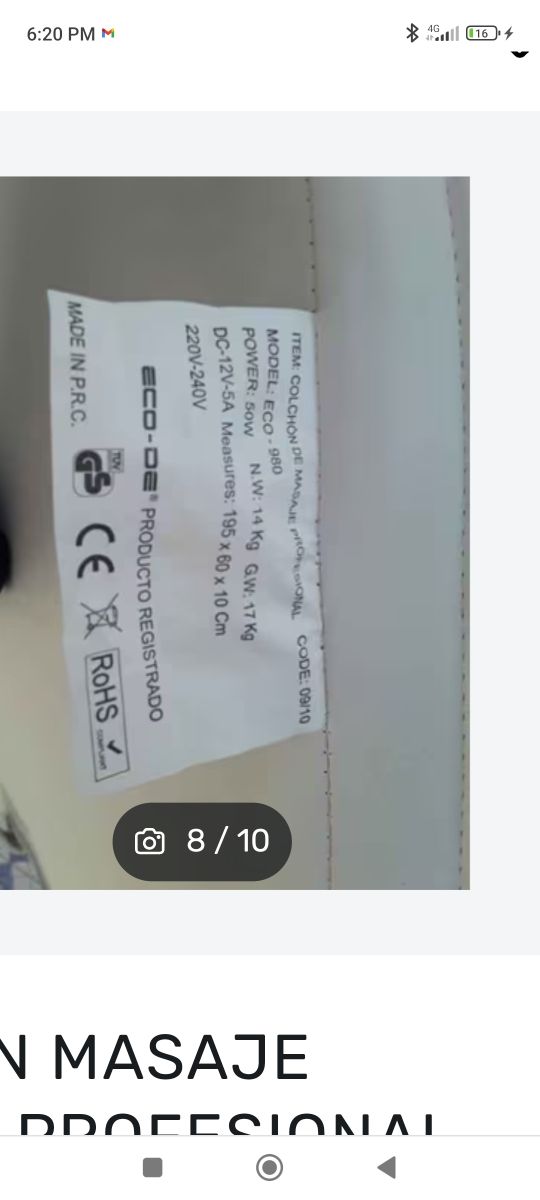 Colchón de masaje profesional eco-de