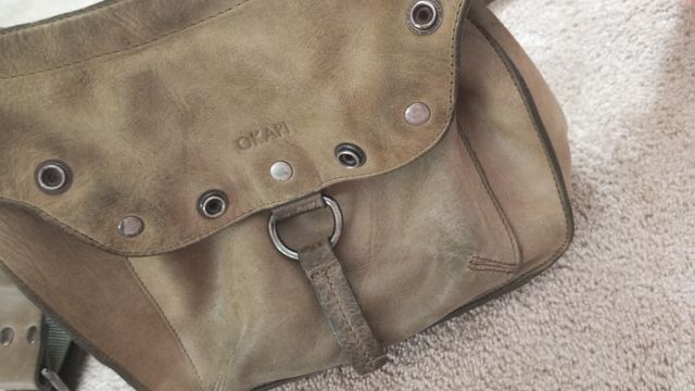 Bolso hombro piel okapi color kaki