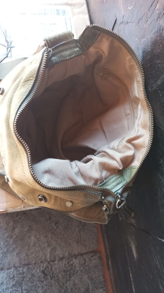 Bolso hombro piel okapi color kaki