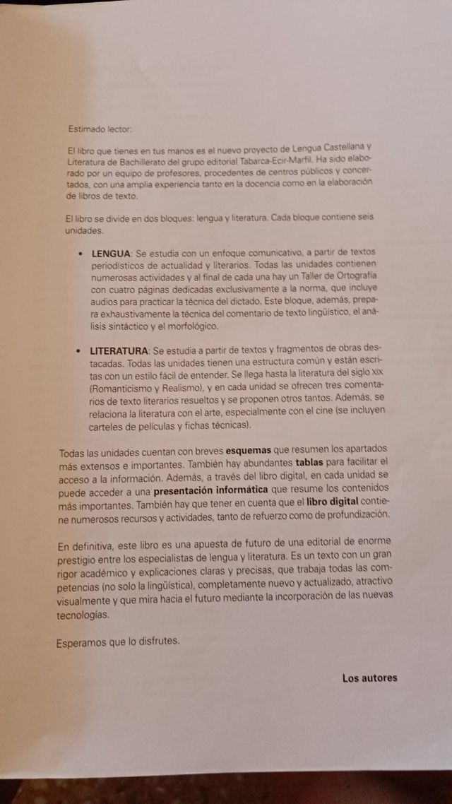 Lengua Castellana 1° Bachillerato 