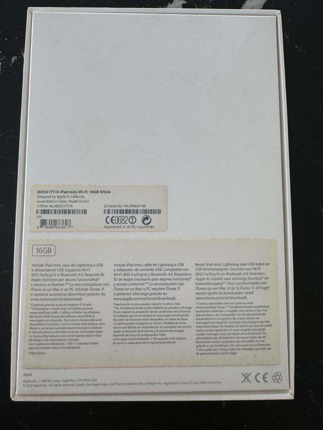 Ipad mini 16 gb wifi 1 gen