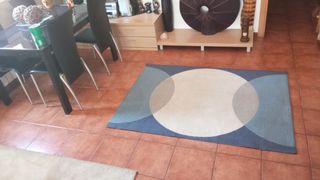 Alfombra tonos azules beige gris