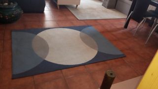 Alfombra tonos azules beige gris
