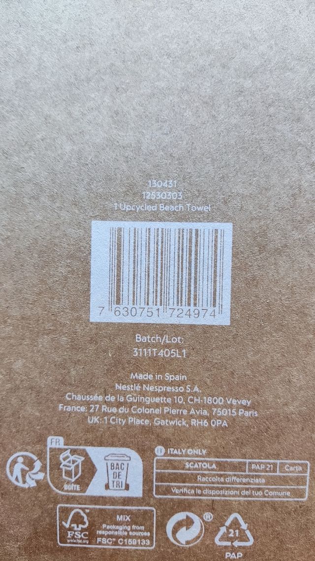 Toalla de playa NESPRESSO