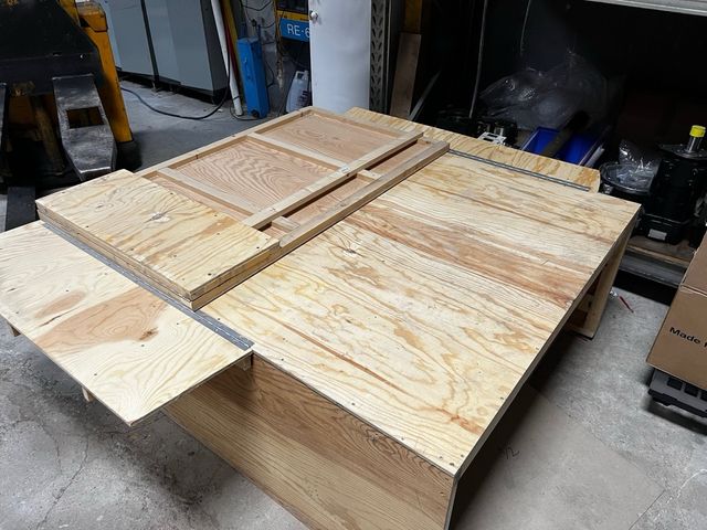 Cajon madera para cama transit custom camper