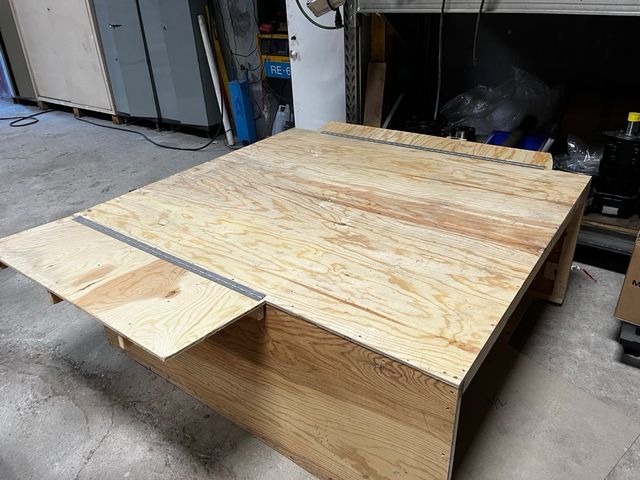 Cajon madera para cama transit custom camper