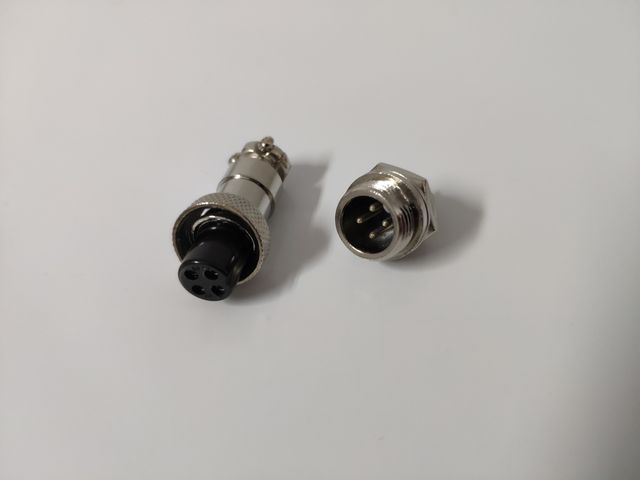 Ficha GX12 4 pinos (conjunto macho / femea)