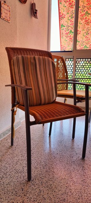 Conjunto de mesa y 6 sillas para jardín o terraza,