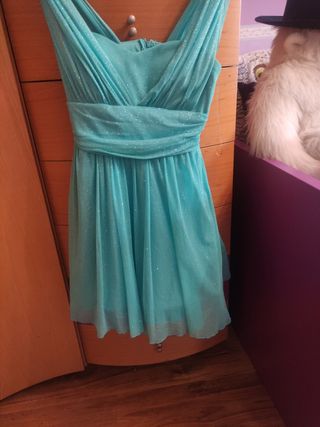 Vestido fiesta verde agua