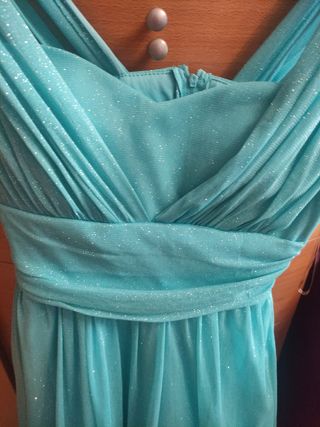 Vestido fiesta verde agua