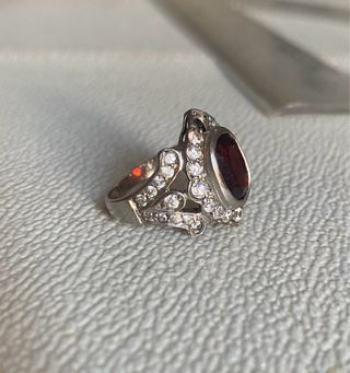 Anillo plata con brillante central