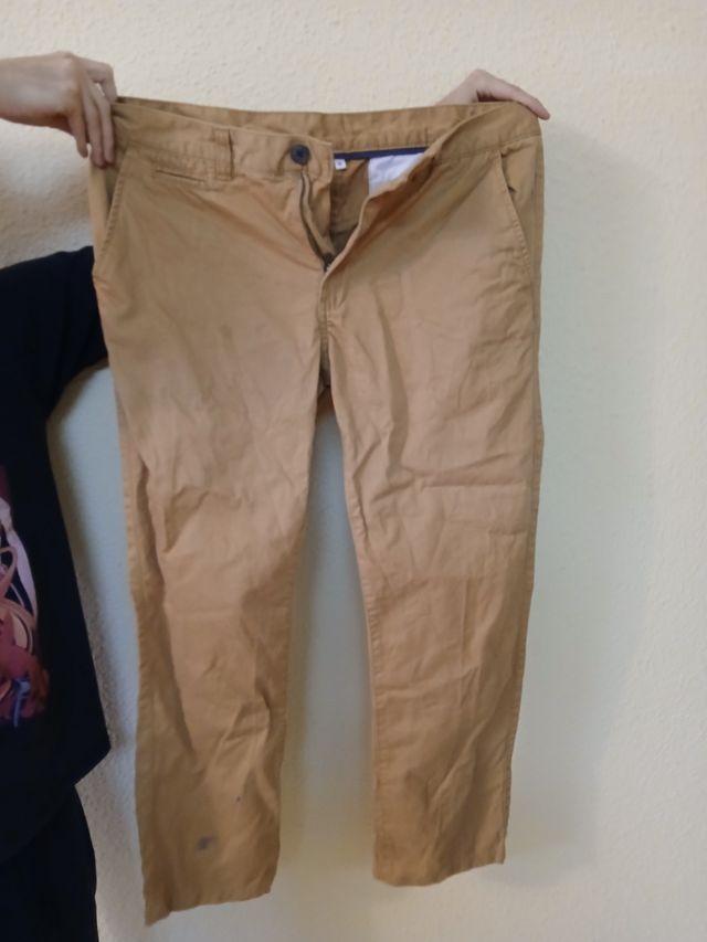 Pantalón chino marrón clarito hombre