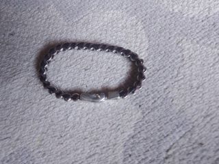 Pulsera de caballero en cuero y baño de