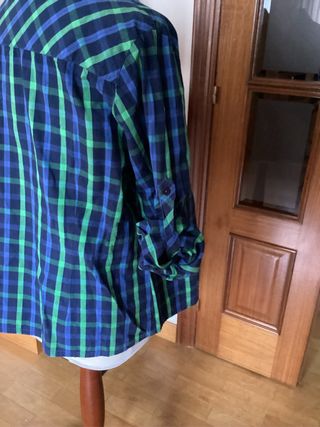 Camisa/ sobrecamisa de cuadros azul/ verde. M/ L
