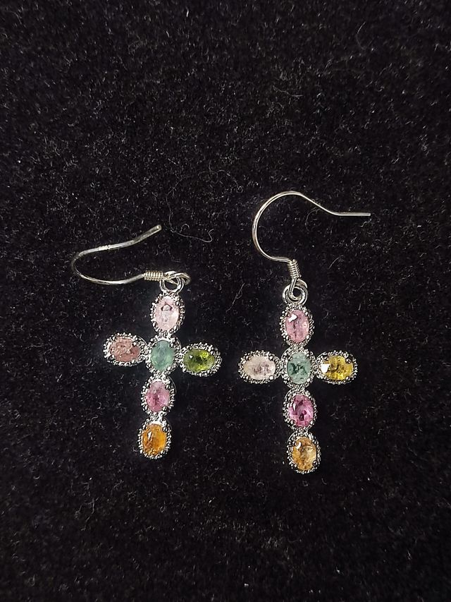 pendientes de turmalina natural