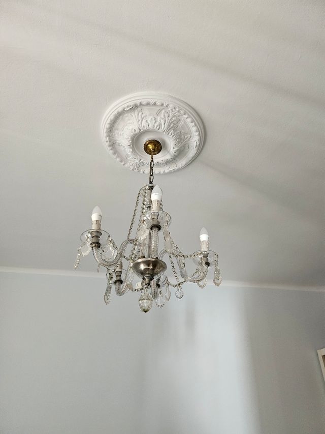 Lámpara antigua cristales