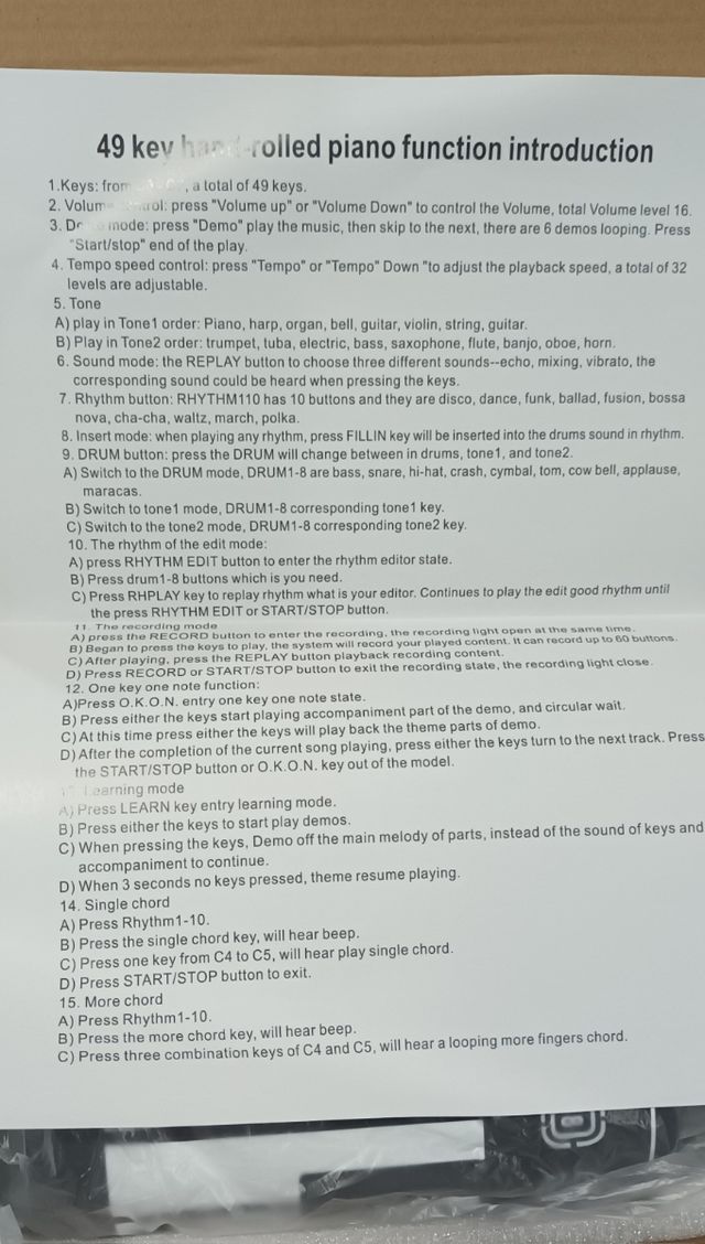 Teclado de piano flexible