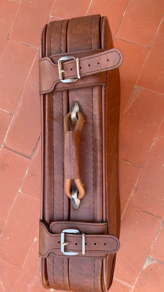 Maleta de piel marrón