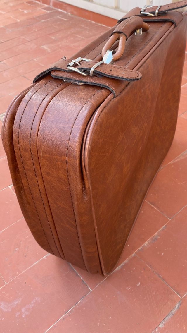 Maleta de piel marrón