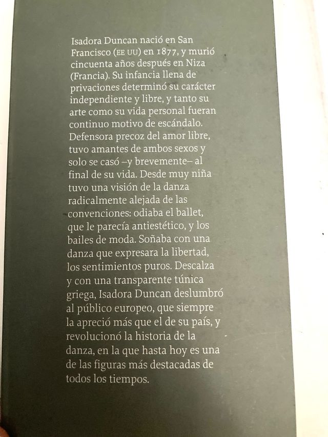 Libro Mi vida de Isadora Duncan