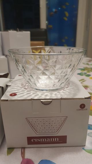 2 set da 2 coppette in vetro