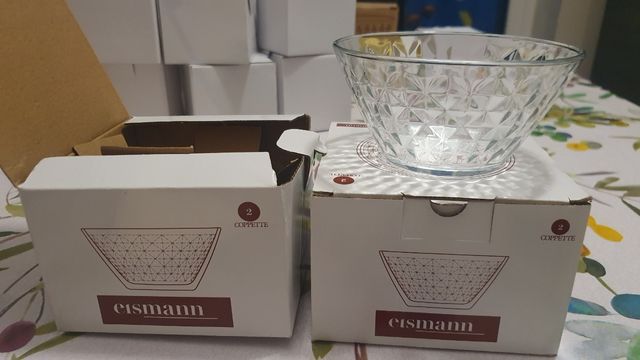 2 set da 2 coppette in vetro