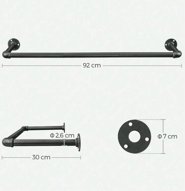 2 Barras ropa estilo industrial