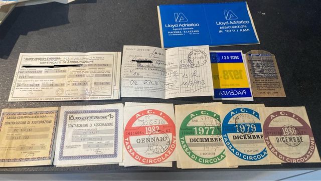 Lotto auto epoca bolli/carte ACI/tessere vintage