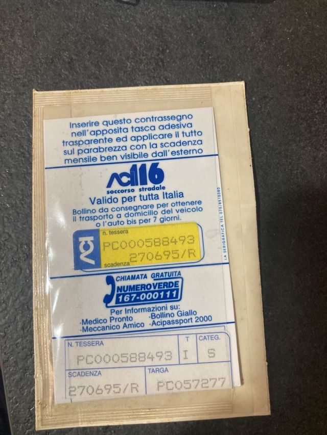 Lotto auto epoca bolli/carte ACI/tessere vintage