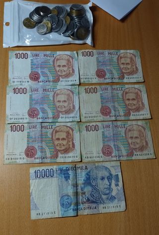Lotto lire carta e monete varie 