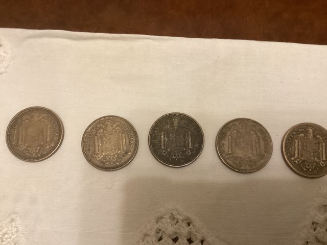 5 monedas de 2,50 pesetas 1953