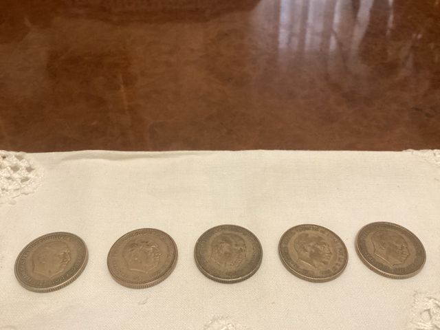 5 monedas de 2,50 pesetas 1953