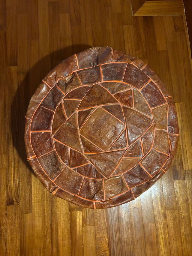 Pouf egiziano beduino in pelle