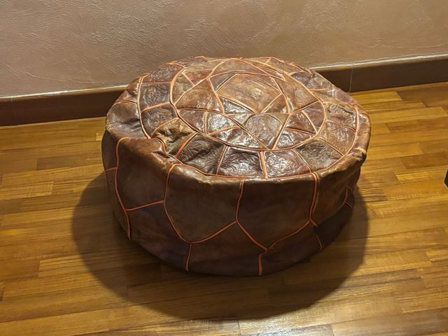 Pouf egiziano beduino in pelle