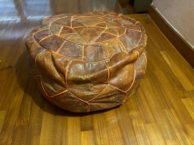 Pouf egiziano beduino in pelle