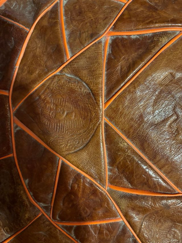 Pouf egiziano beduino in pelle