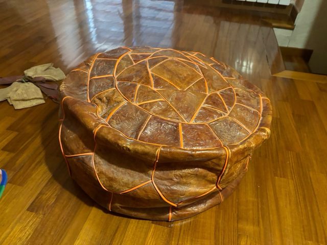 Pouf egiziano beduino in pelle