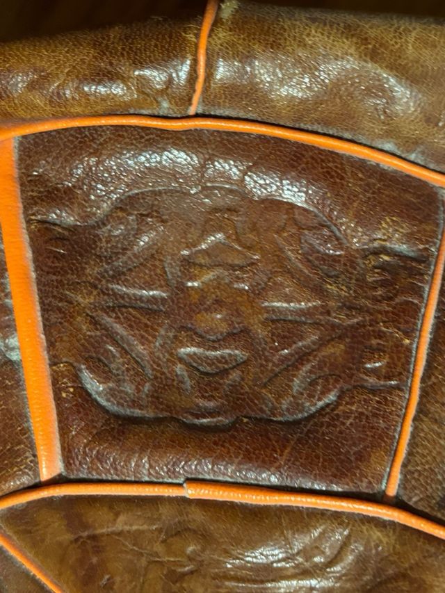 Pouf egiziano beduino in pelle