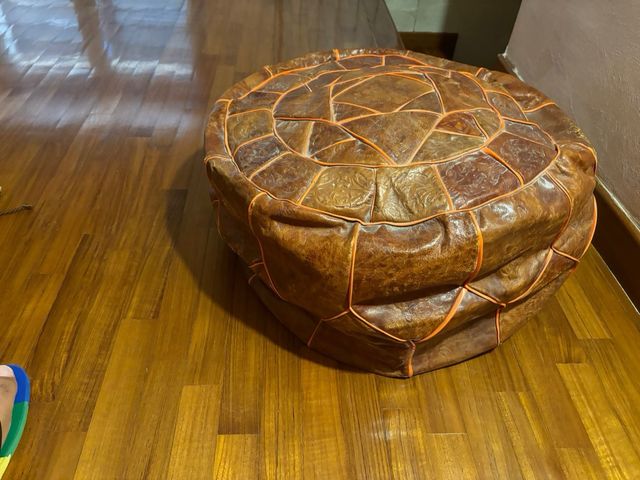 Pouf egiziano beduino in pelle